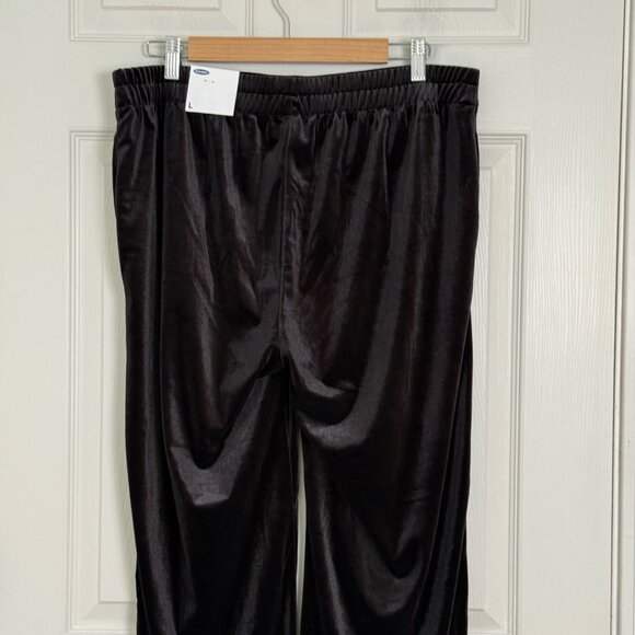 Old Navy Wide Leg Pants Womens Large Black Velvet Fall Winter Whimsigoth Witchy - Picture 6 of 14